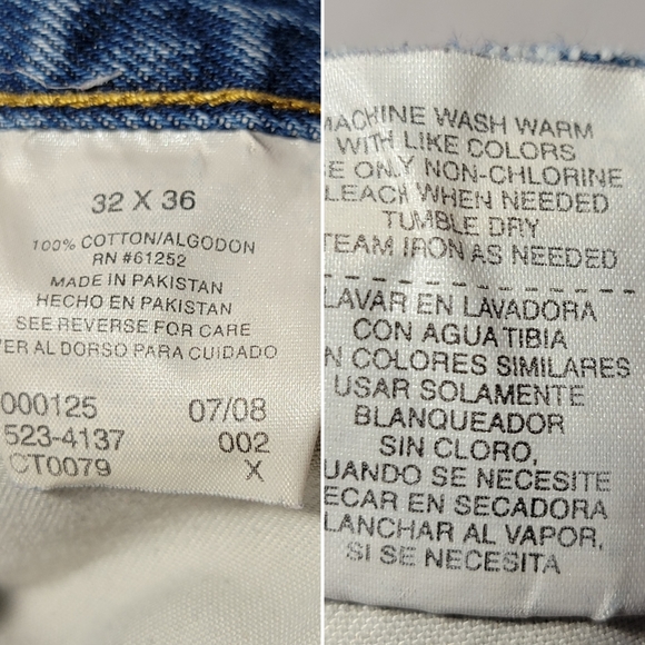 Arizona Jean Company Boot Cut Y2K Wide Leg Thashed Patched Jeans Men's 32 - Picture 15 of 16